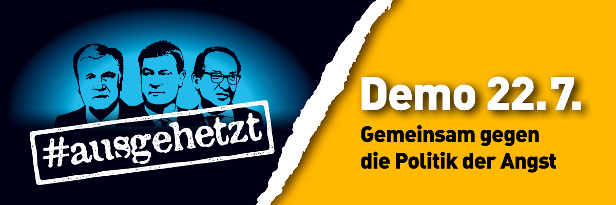 Titelbild der Demo #ausgehetzt