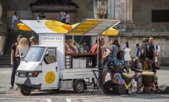 Das Lighthouse mobil auf dem Odeonsplatz in München