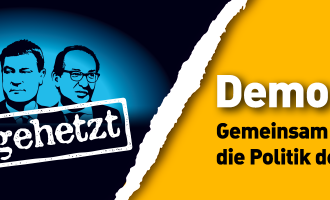 Titelbild der Demo #ausgehetzt